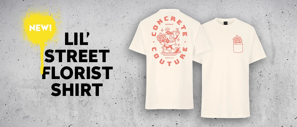 betonat berlin concrete couture cap flower tshirt